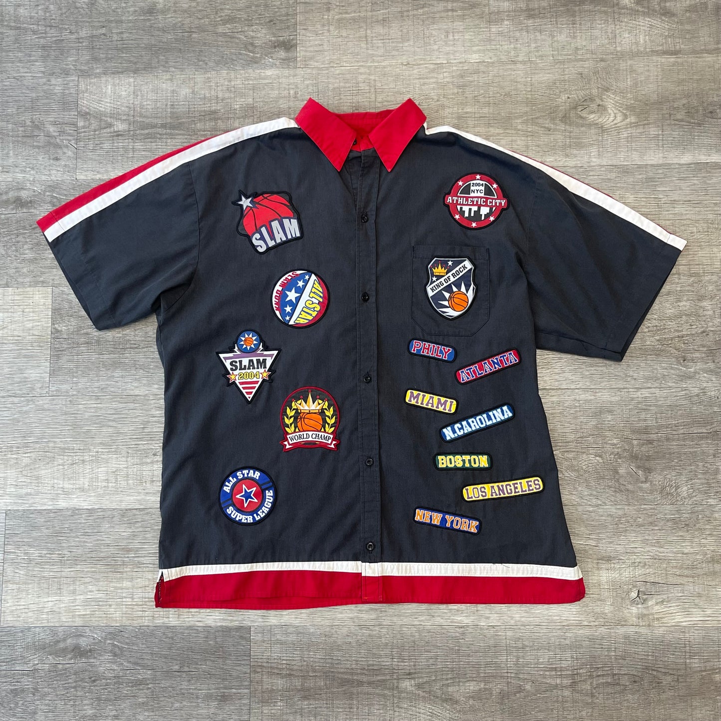 Vintage 2000s NBA Y2K Cross Zone All Star Slam Button Up Shirt Size XL