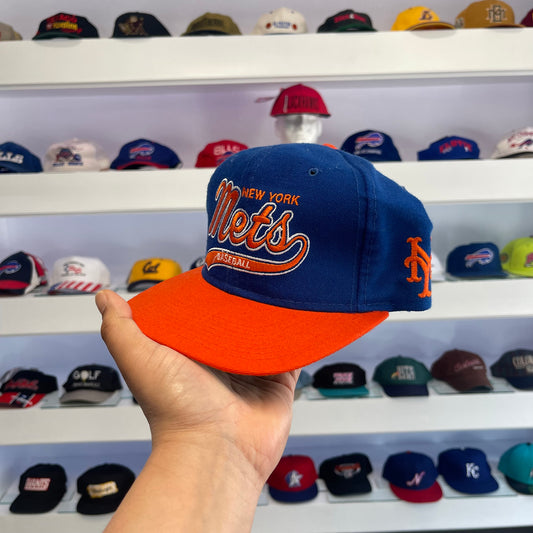 Vintage 1990s MLB New York Mets Script Starter Snap Back Dead Stock New