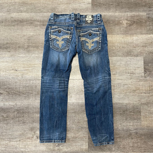 Vintage Y2K Rock Revival Denim Blue Jeans Size 34x40