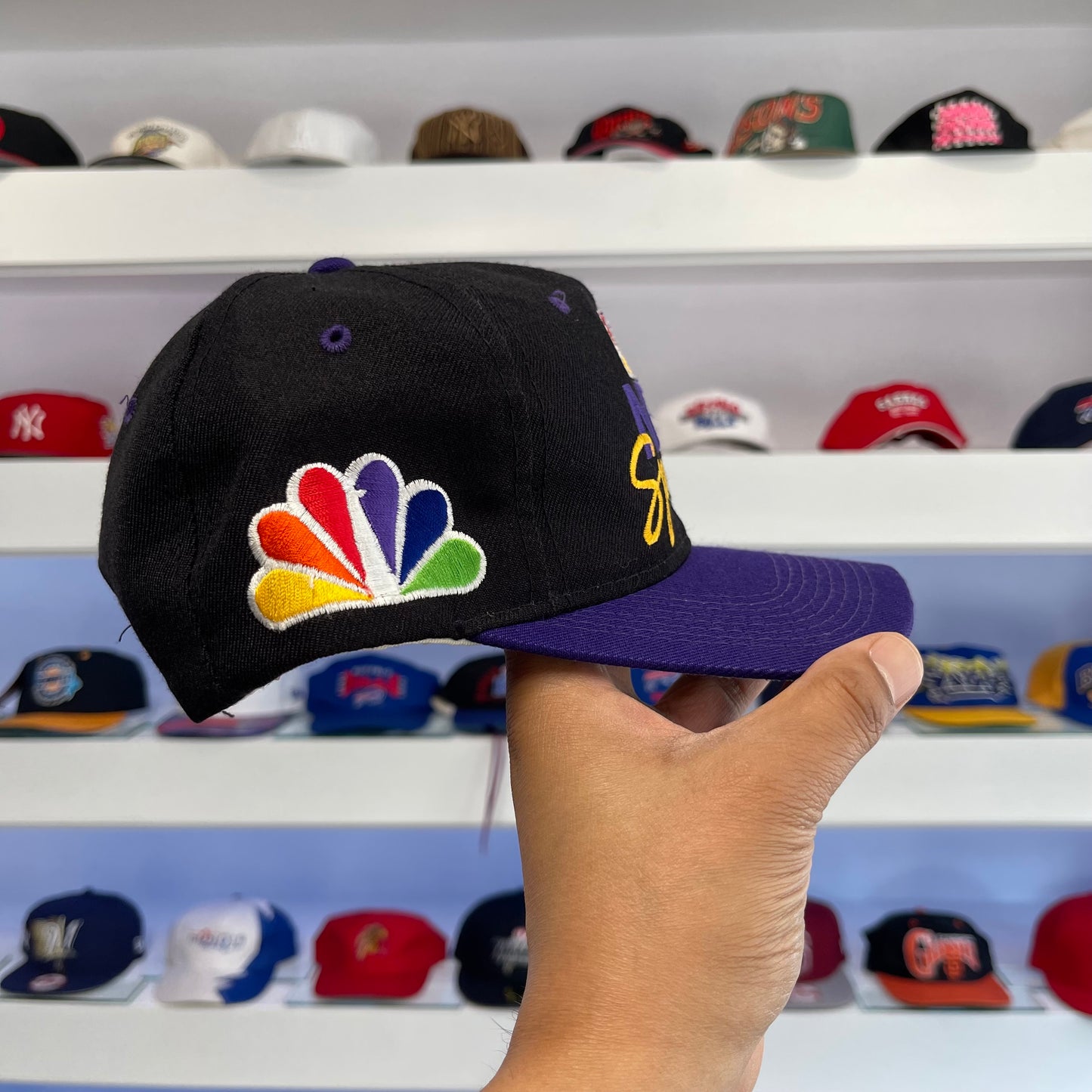 Vintage NBC News Sports Black Dome Specialties Snap Back