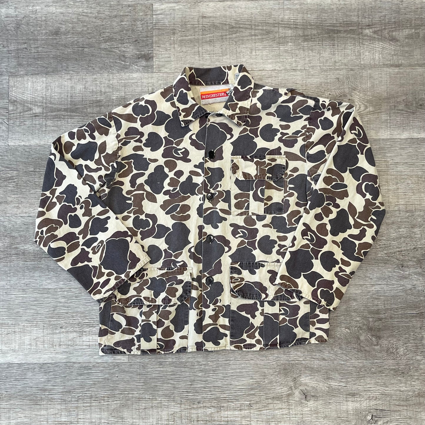 Vintage Winchester Duck Camo Button Up Size Medium