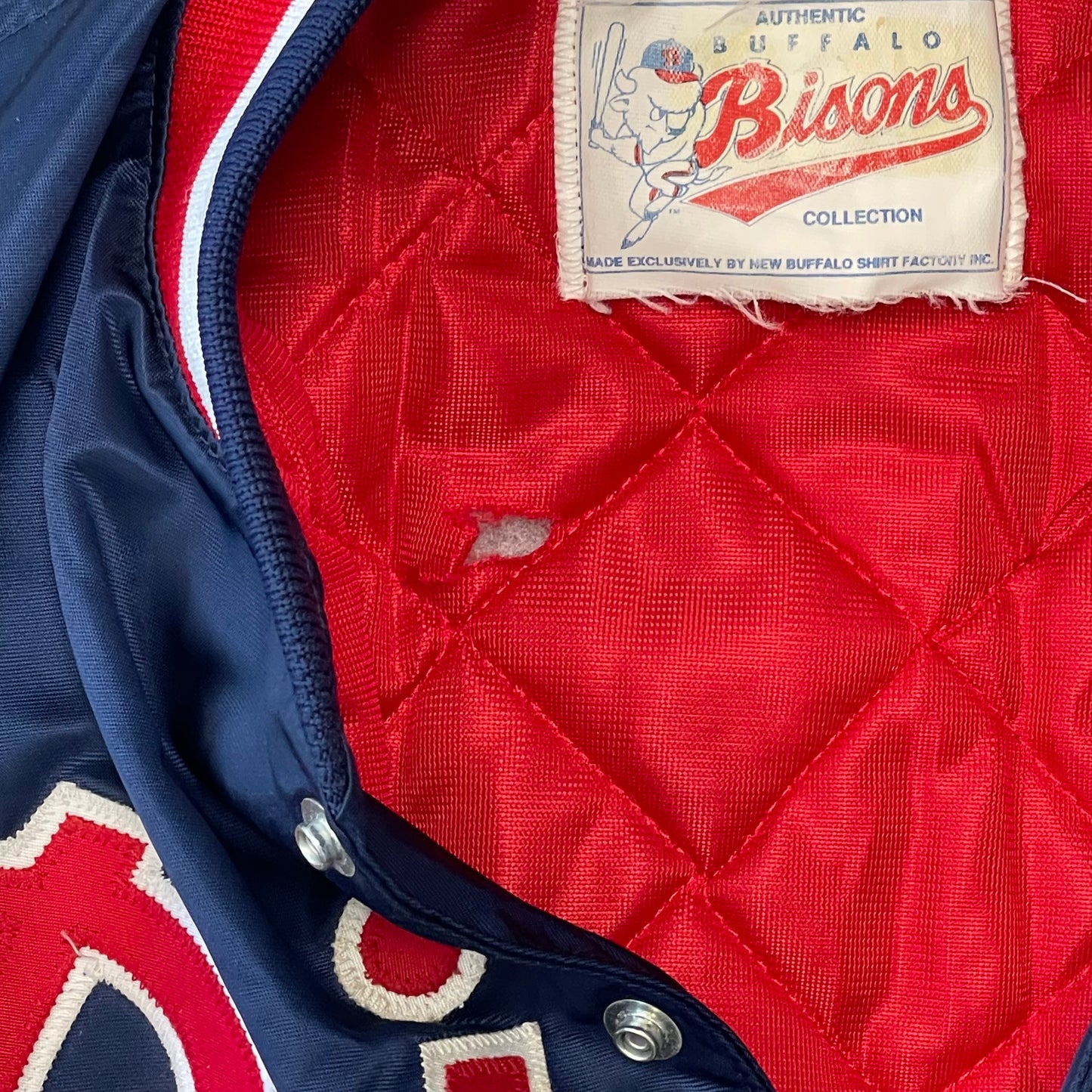 Vintage Buffalo Bisons Satin Jacket Size XL