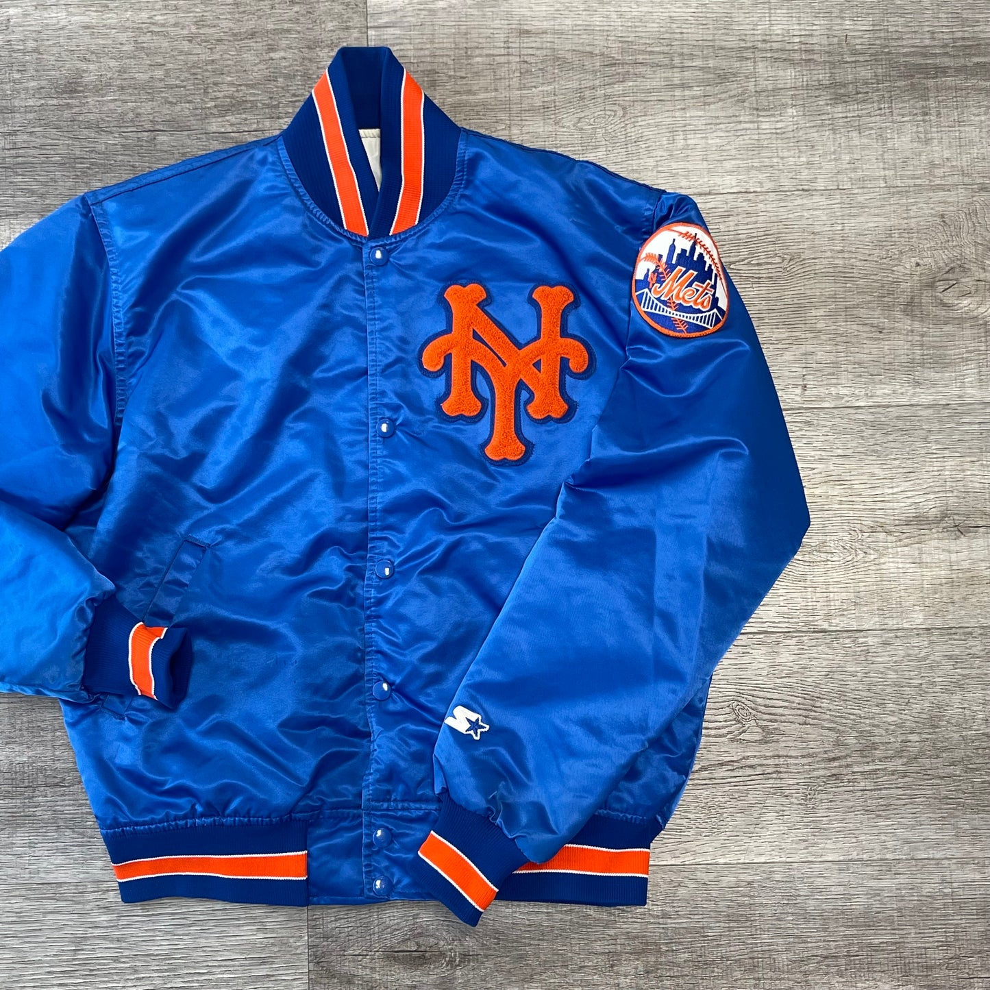 Vintage MLB New York Mets Starter Diamond Collection Satin Jacket Size Medium