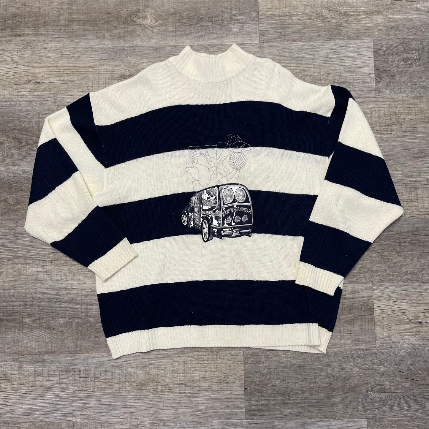 Vintage CCNY Urban Wear Acrylic Knit Sweater Size 5x