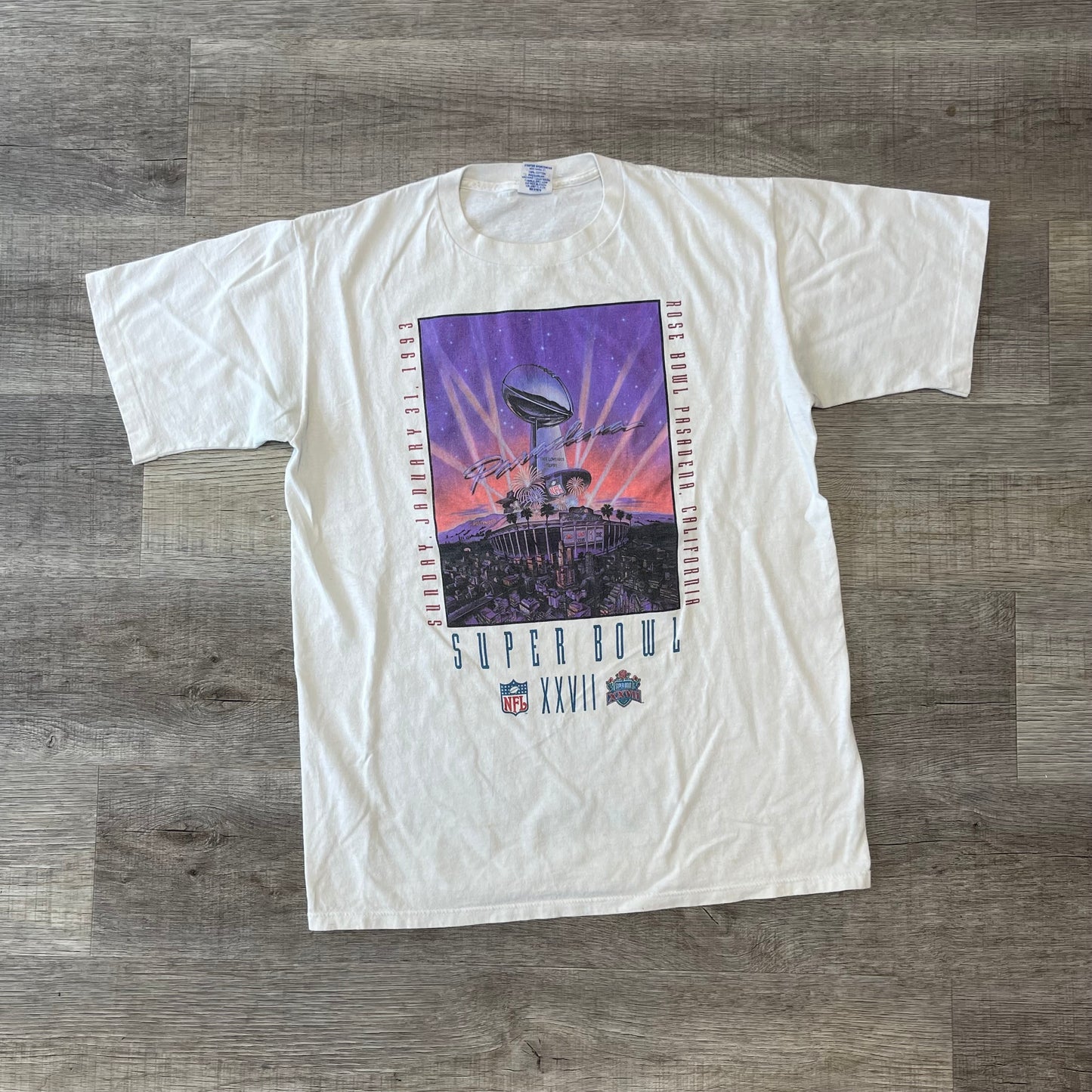 Vintage 1993 Buffalo Bills Vs Dallas Cowboys Super Bowl XXVII Starter T Shirt Size Medium