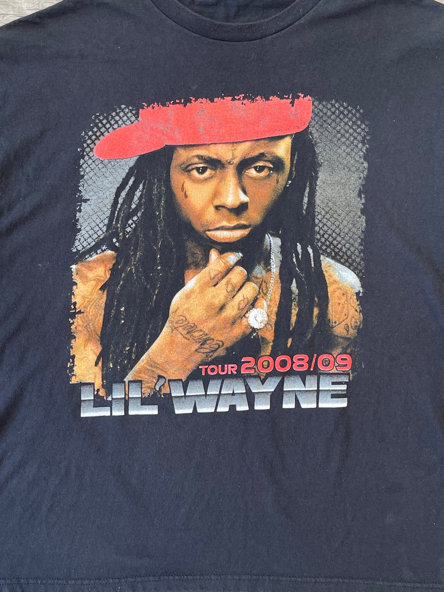 Vintage 2009 Lil Wayne AM Tour Rap Tee Drake Young Jeezy Pleasure P Soulja Boy Size Large