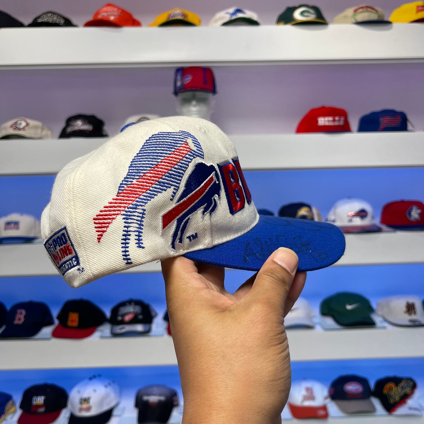 Vintage 1990s Buffalo Bills Sports Specialties Jim Kelly Signed Snap Back
