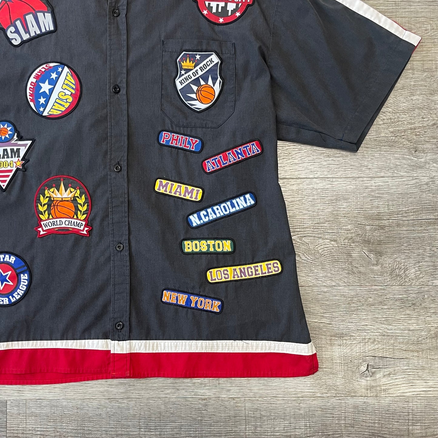 Vintage 2000s NBA Y2K Cross Zone All Star Slam Button Up Shirt Size XL