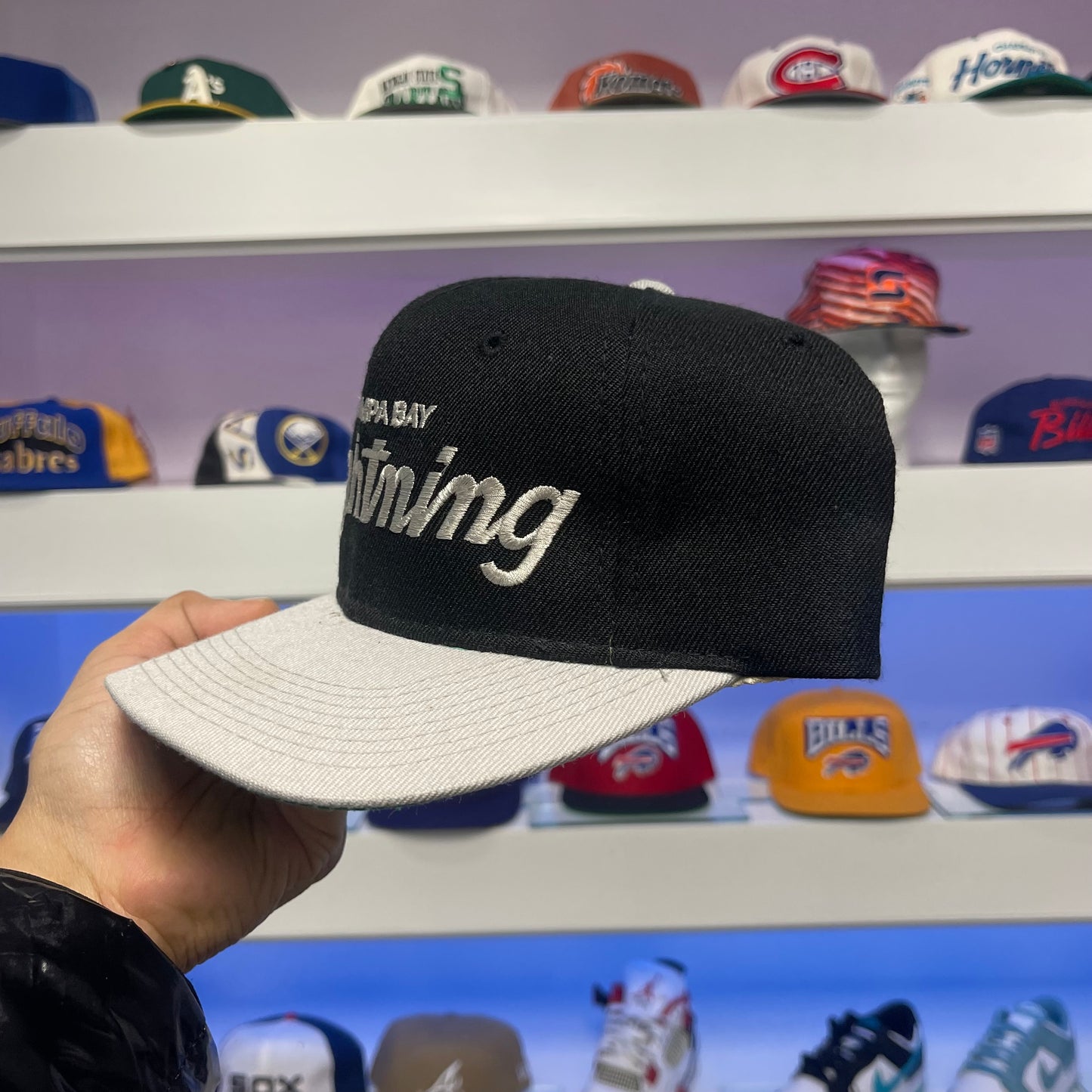 Vintage Tampa Bay Lightning Sports Specialties Script Wool Snap Back