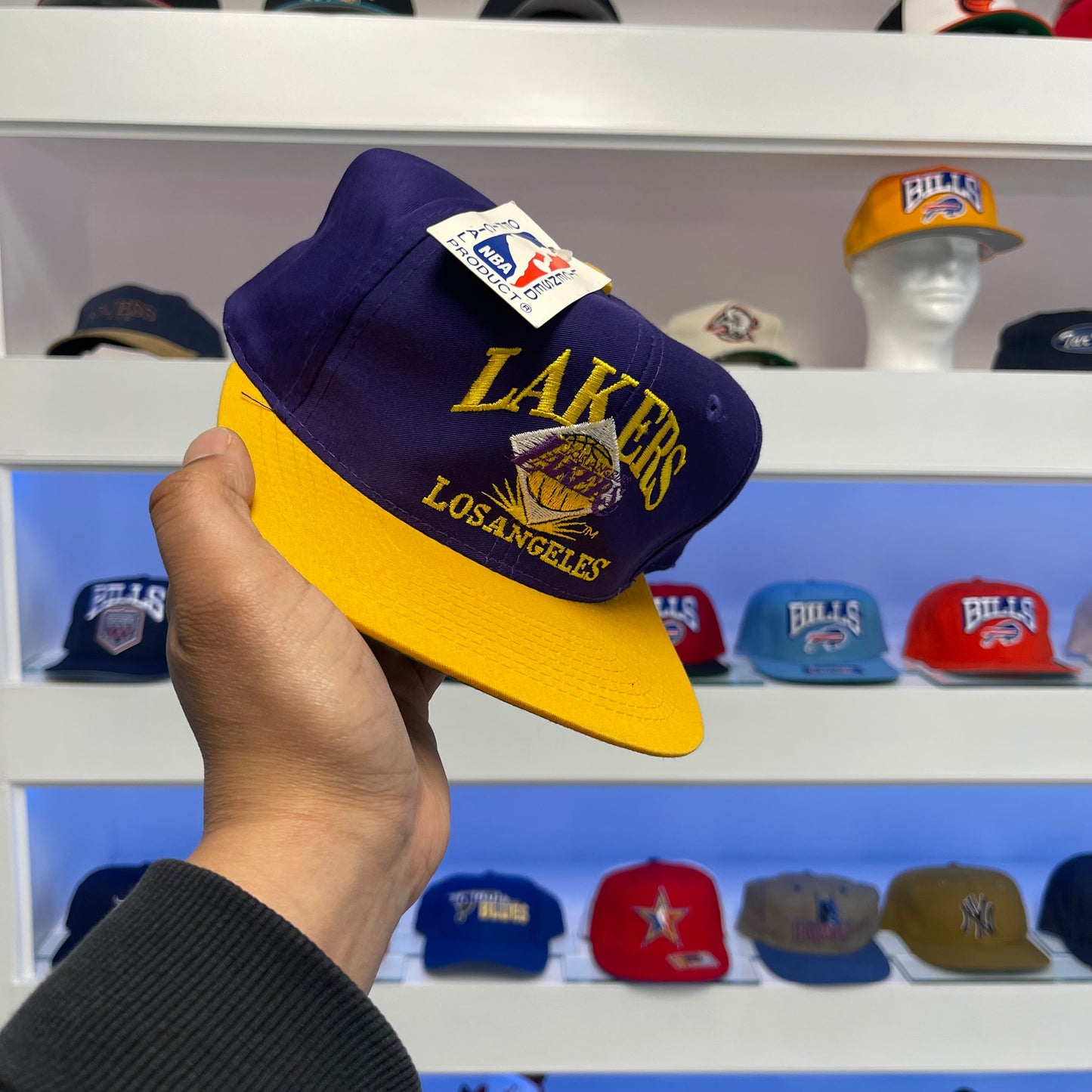 Vintage 1990s Los Angeles Lakers Twill Snap Back Dead Stock New