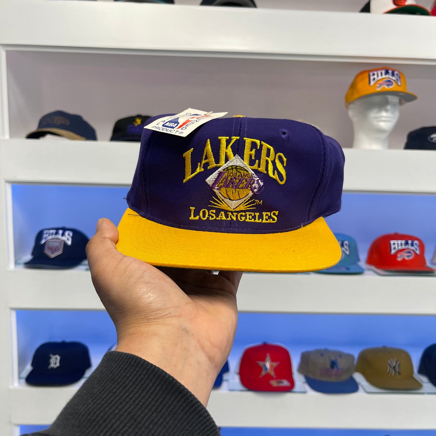 Vintage 1990s Los Angeles Lakers Twill Snap Back Dead Stock New