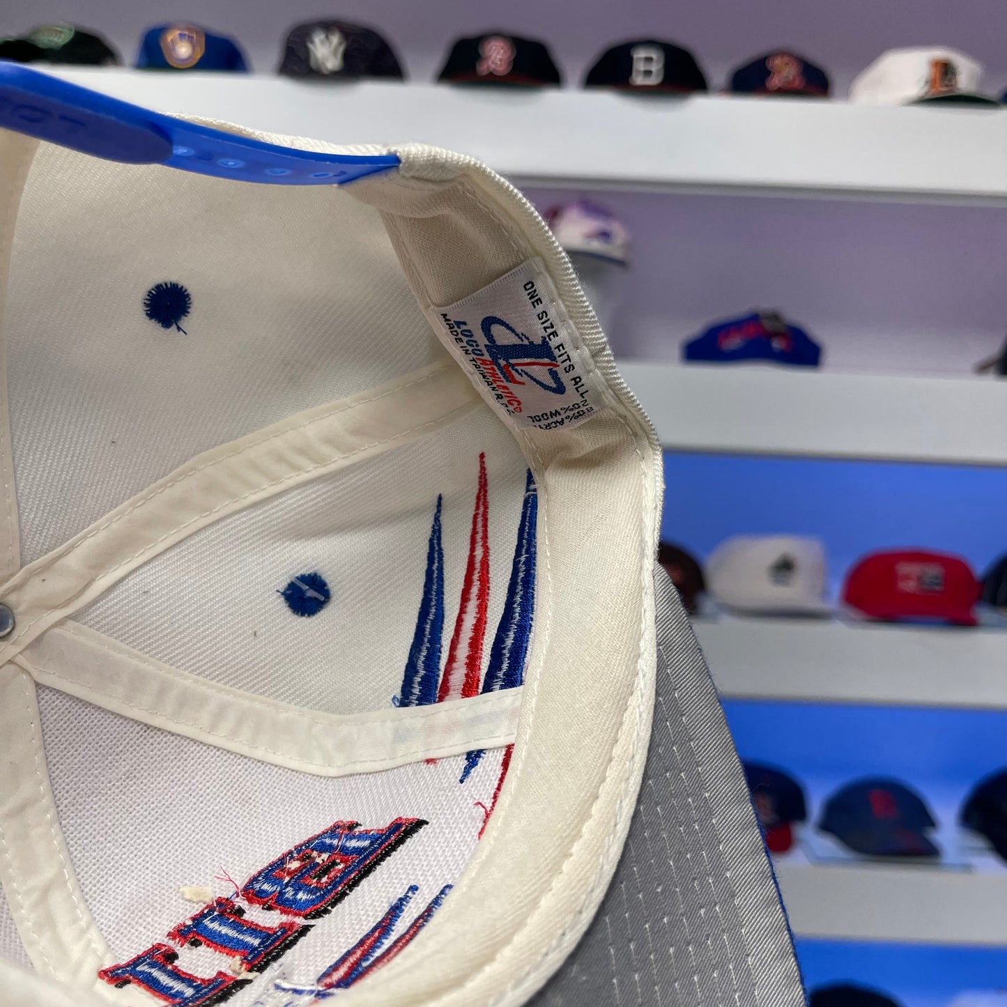 Vintage 1990s NFL Buffalo Bills Logo Athletic Diamond Cut Wool Antowain Smith Signed Snap Back New with Tags