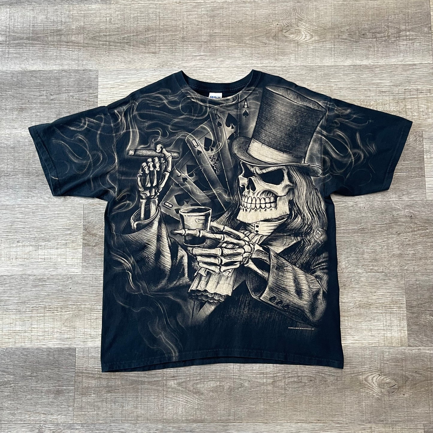 Vintage Y2K Skull Graphic Shirt Size XL