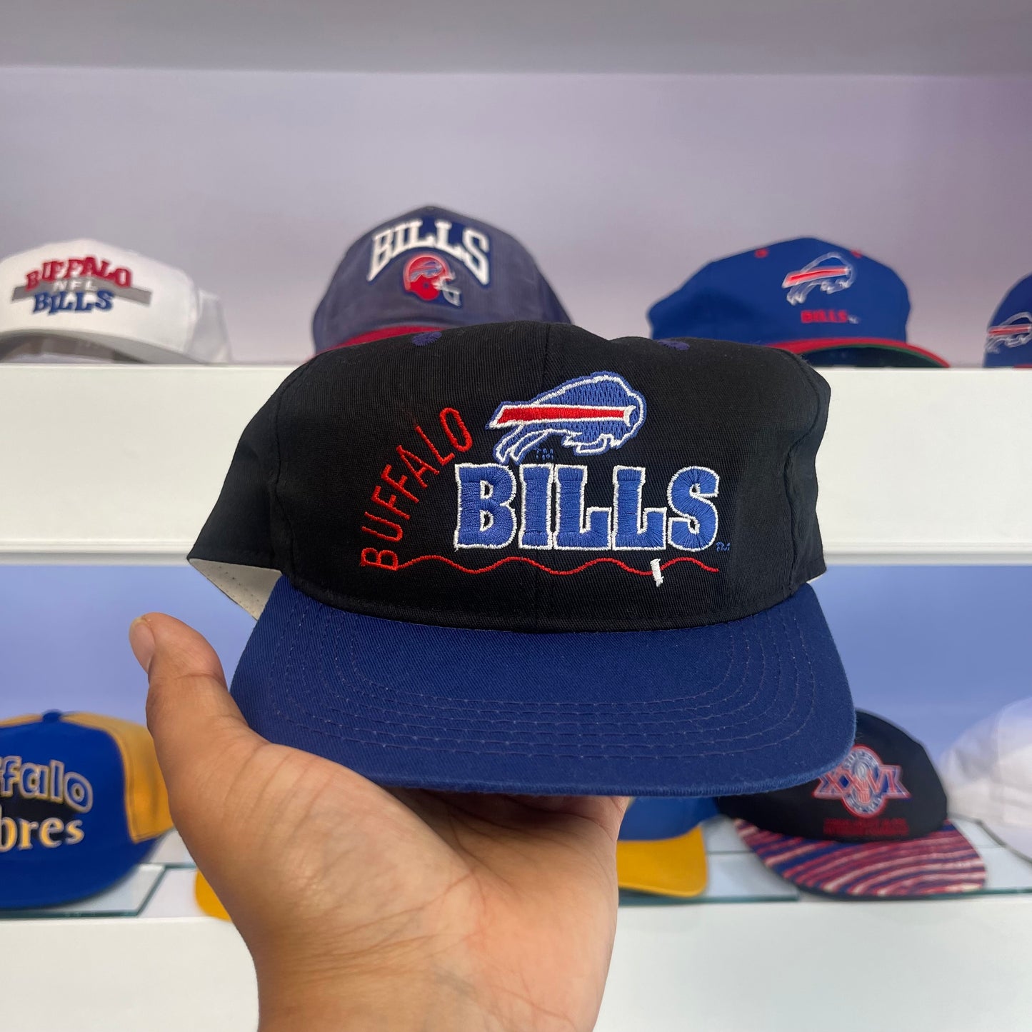 Vintage Buffalo Bills Black Dome Snap Back