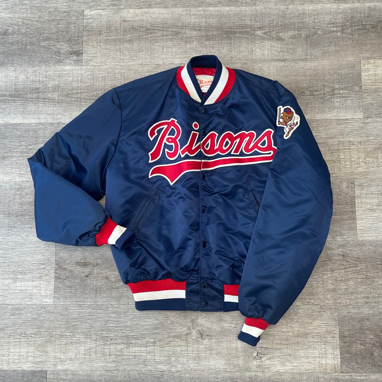 Vintage Buffalo Bisons Satin Jacket Size XL