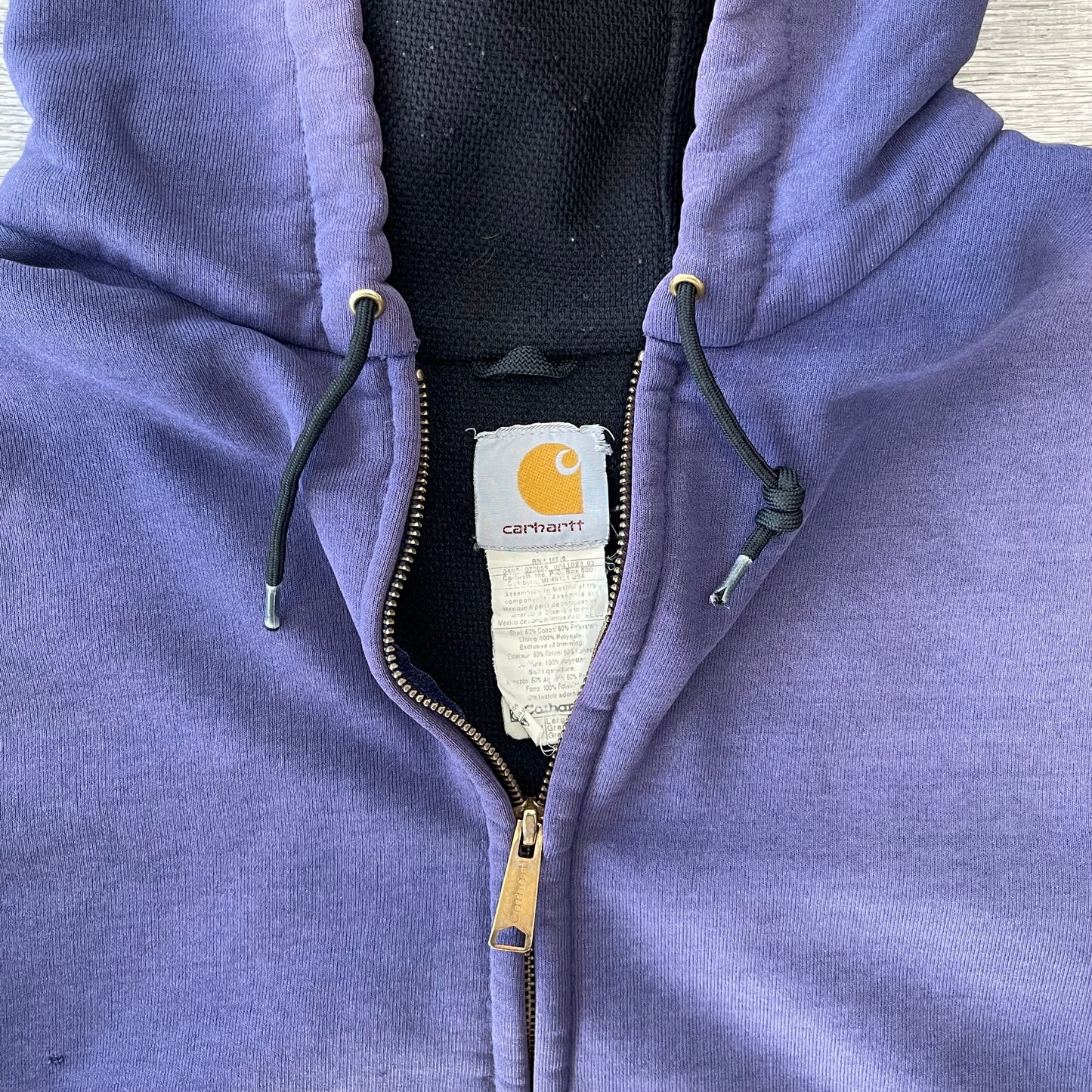 Vintage 1990s Carhartt Faded Zip Up Hoodie Size Large