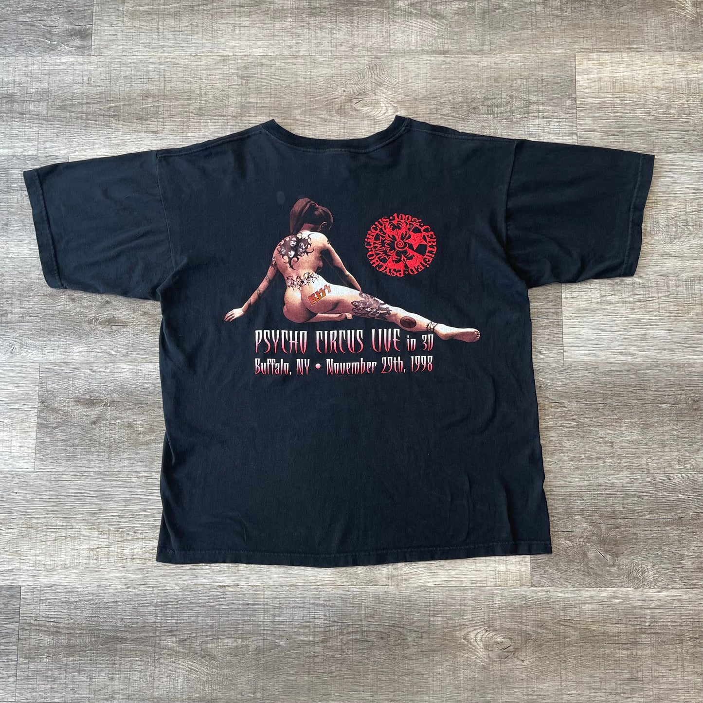 Vintage 1998 KISS Concert T-Shirt Psycho Circus Tour New Year's Buffalo NY XL