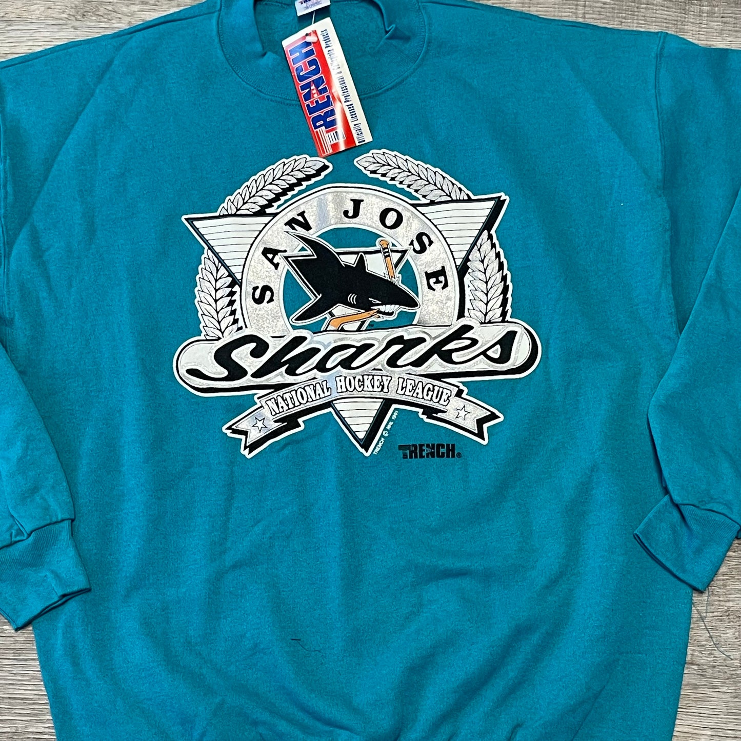 Vintage 1990s San Jose Sharks Crew neck Sweatshirt XL New with Tags