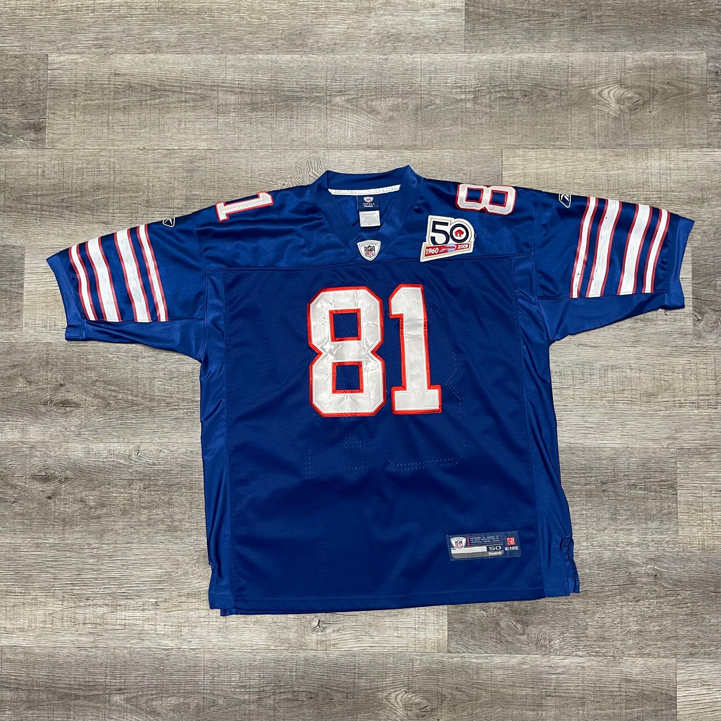 Vintage 2009 Terrell Owens 50th Anniversary Buffalo Bills Reebok Jersey Size XL