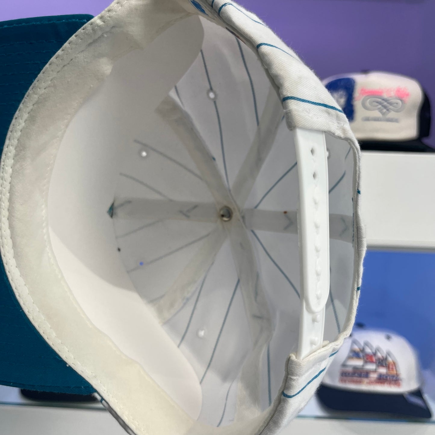 1990s Florida Marlins Pin Stripe Starter Snap Back Twill