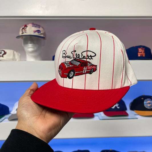 Vintage 1990s Bill Elliott NASCAR Pin Stripe Snap Back