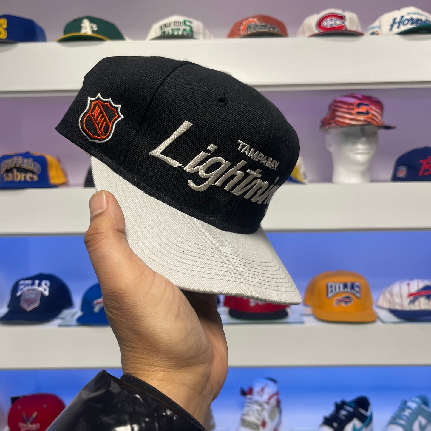 Vintage Tampa Bay Lightning Sports Specialties Script Wool Snap Back