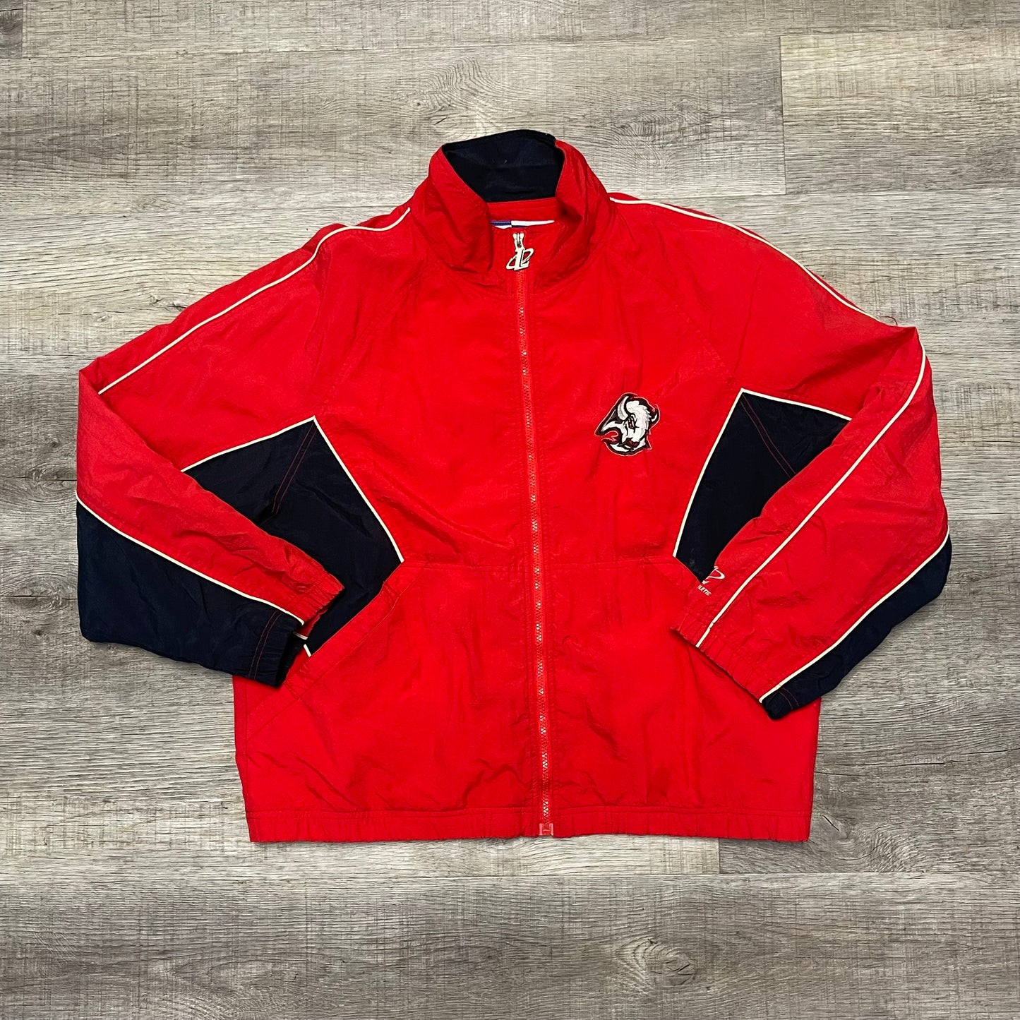 Vintage 1990s Buffalo Sabres Goat Head Logo Athletic Jacket Size Large