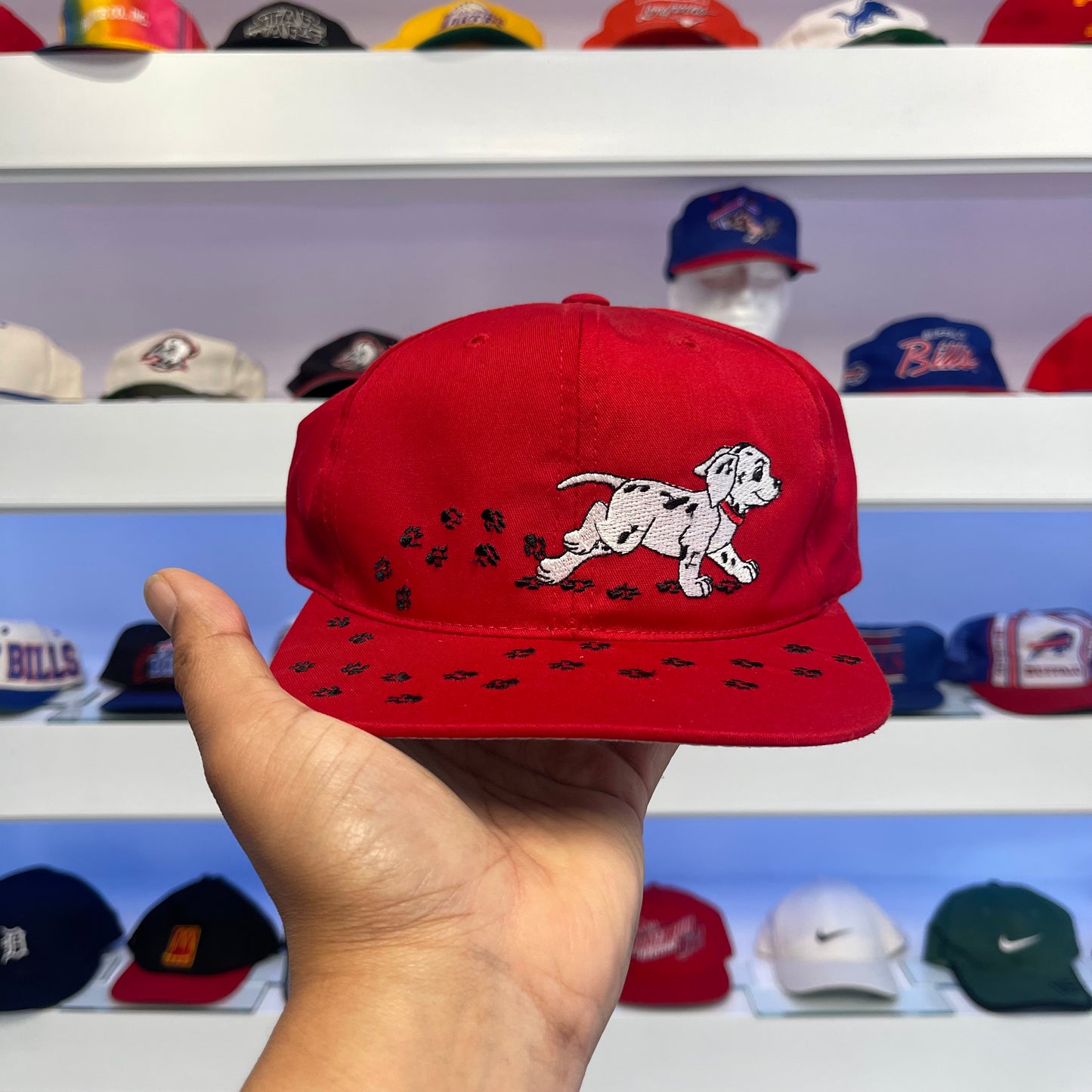 Vintage 1990s Dalmatian Red Twill Snap Back