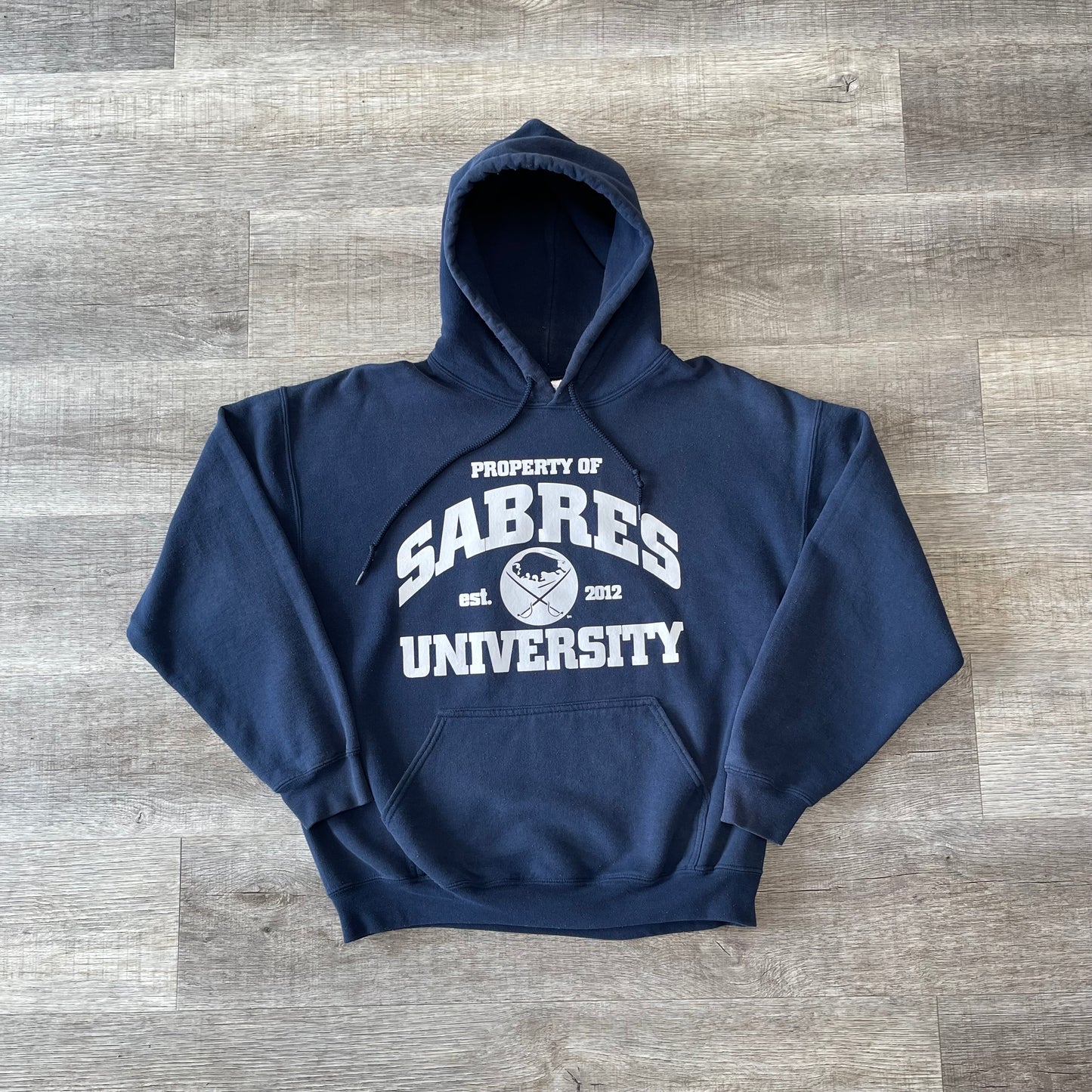 Vintage Buffalo Sabres Navy Blue Hoodie Size XL 23x24