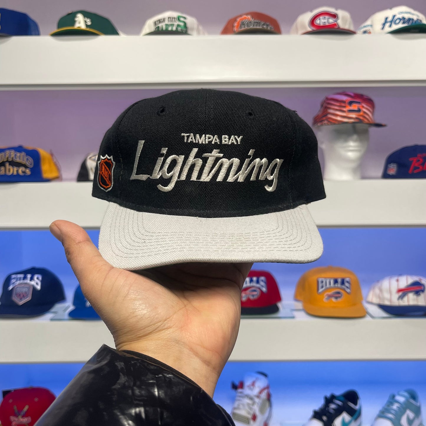 Vintage Tampa Bay Lightning Sports Specialties Script Wool Snap Back