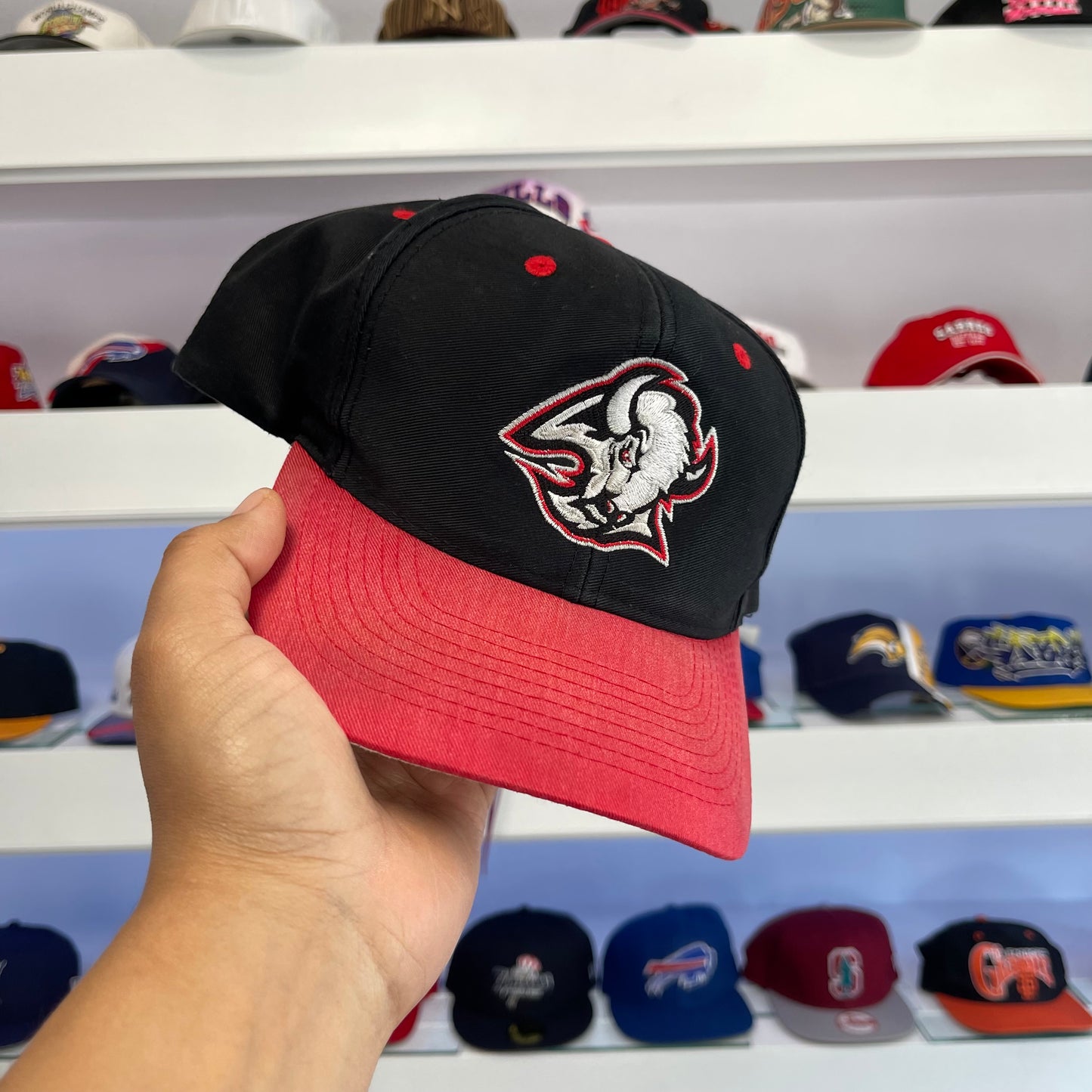 Vintage NHL Buffalo Sabres Goat Head Snap Back