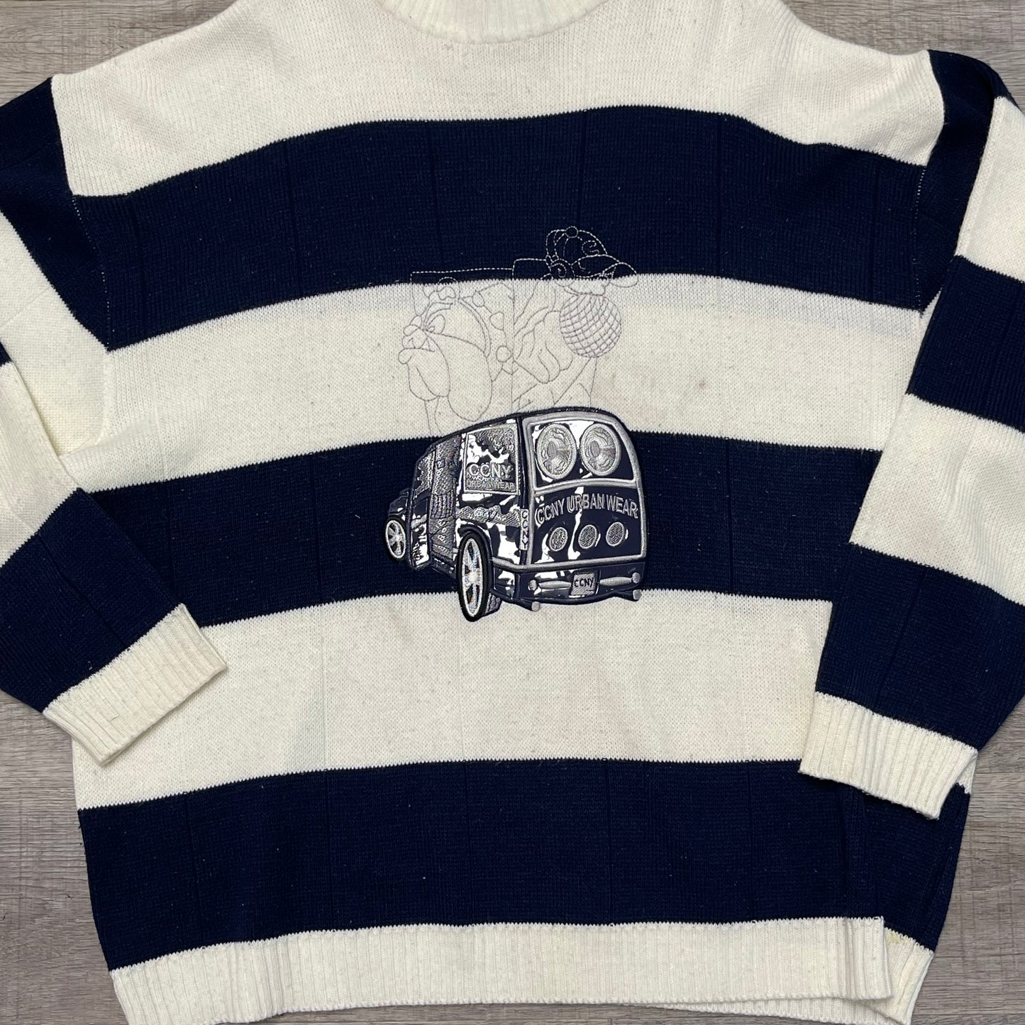 Vintage CCNY Urban Wear Acrylic Knit Sweater Size 5x