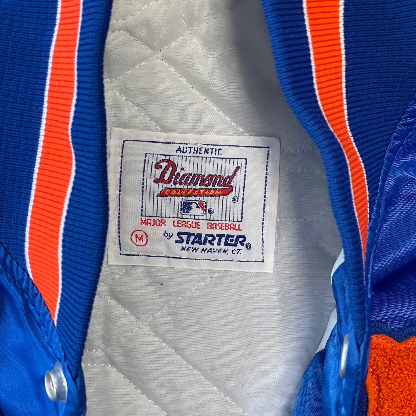 Vintage MLB New York Mets Starter Diamond Collection Satin Jacket Size Medium