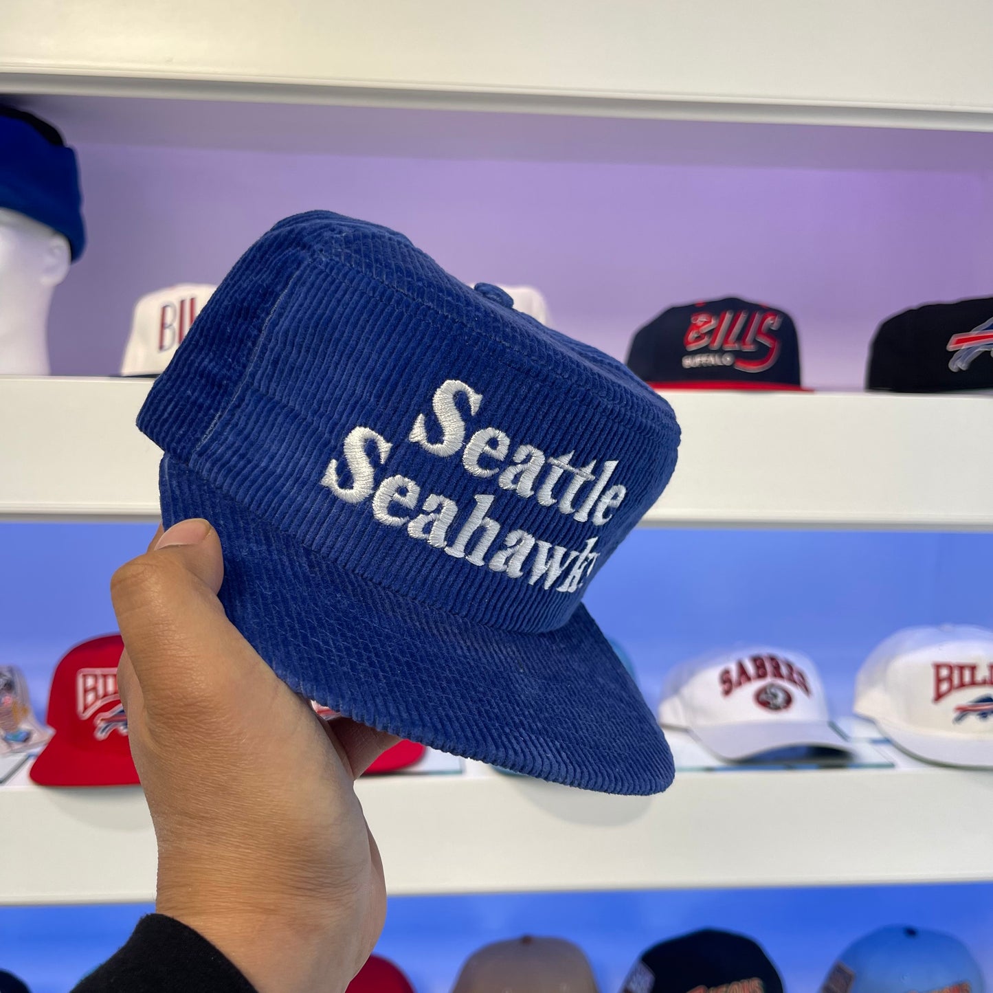 Vintage NFL Seattle Seahawks New Era Corduroy Snap Back