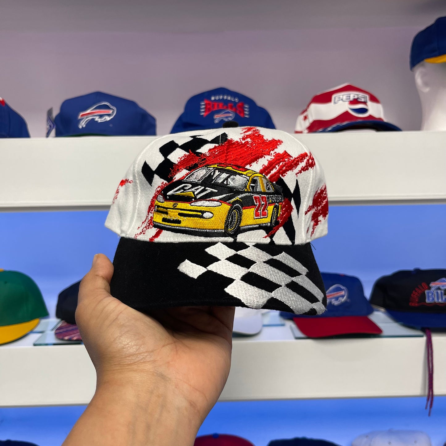 Vintage NASCAR CAT Racing Hat Dead Stock New