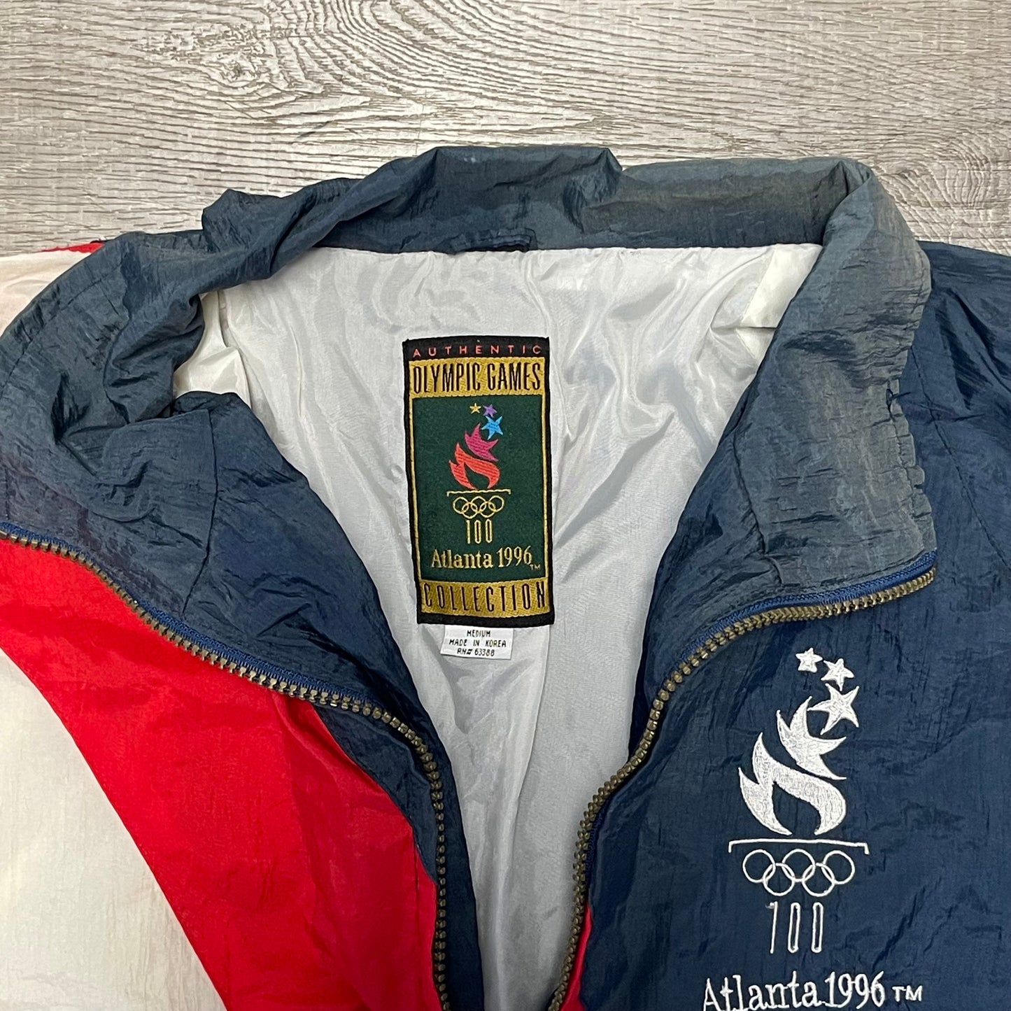 Vintage 1996 Atlanta Olympics Logo 7 Windbreaker Jacket Size Medium