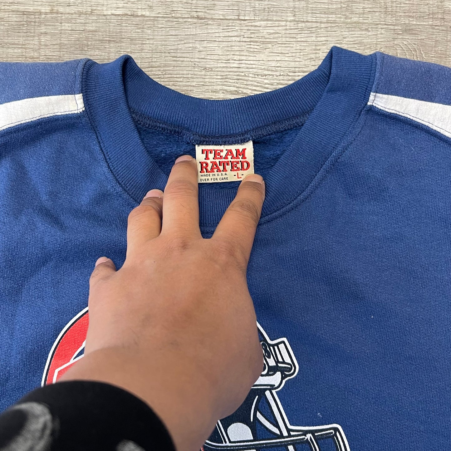 Vintage 1990s Buffalo Bills Helmet Logo Team Rated Sweatshirt Size Large