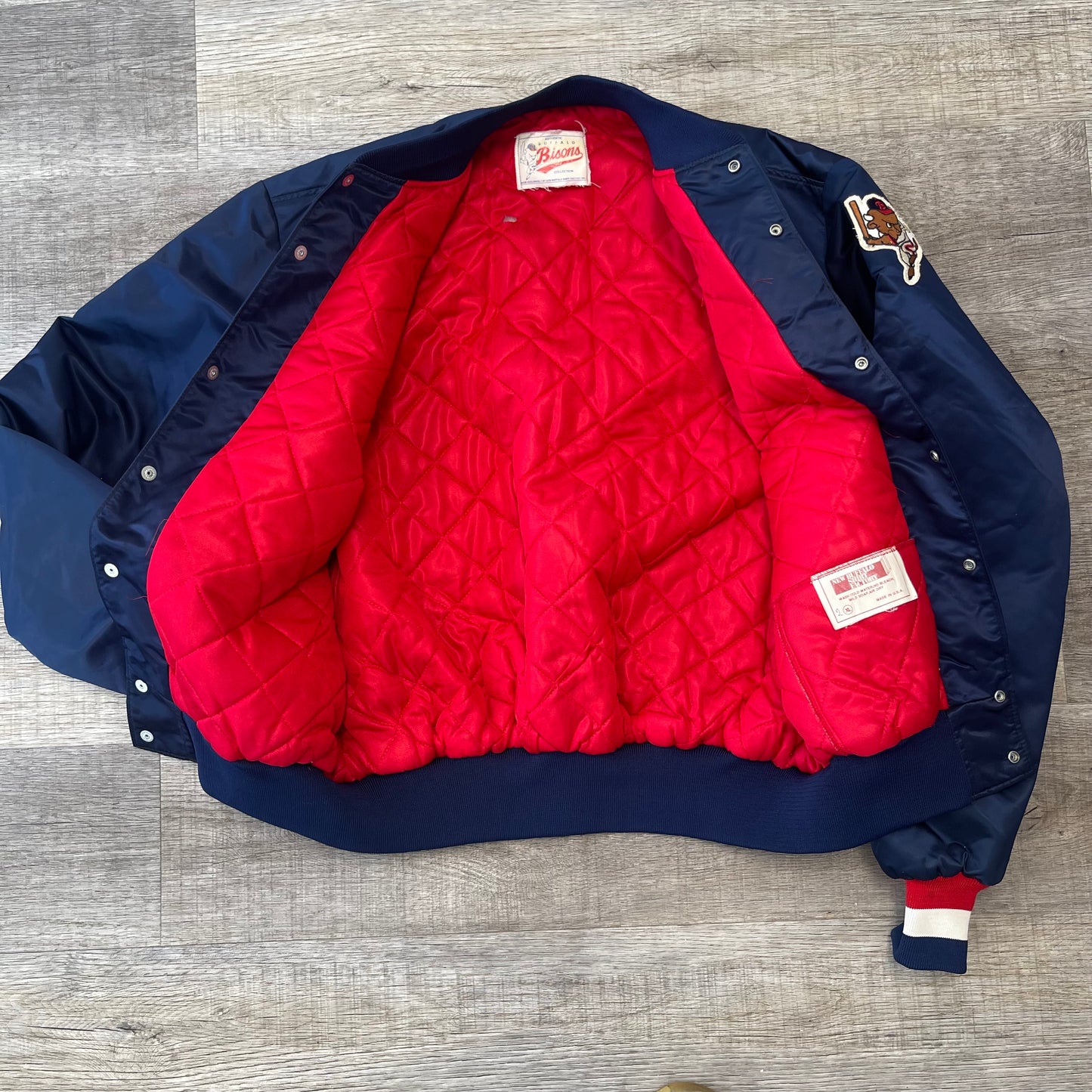 Vintage Buffalo Bisons Satin Jacket Size XL