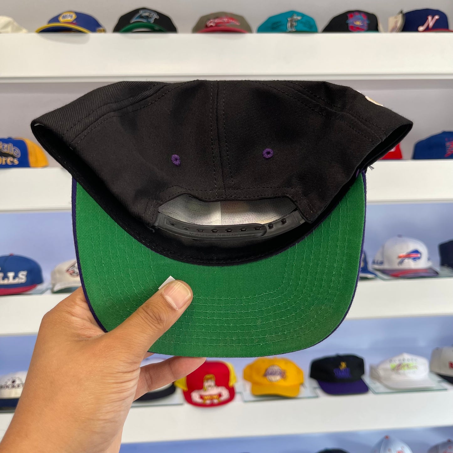 Vintage NBA Sports News Sports Specialties Black Dome Snap Back