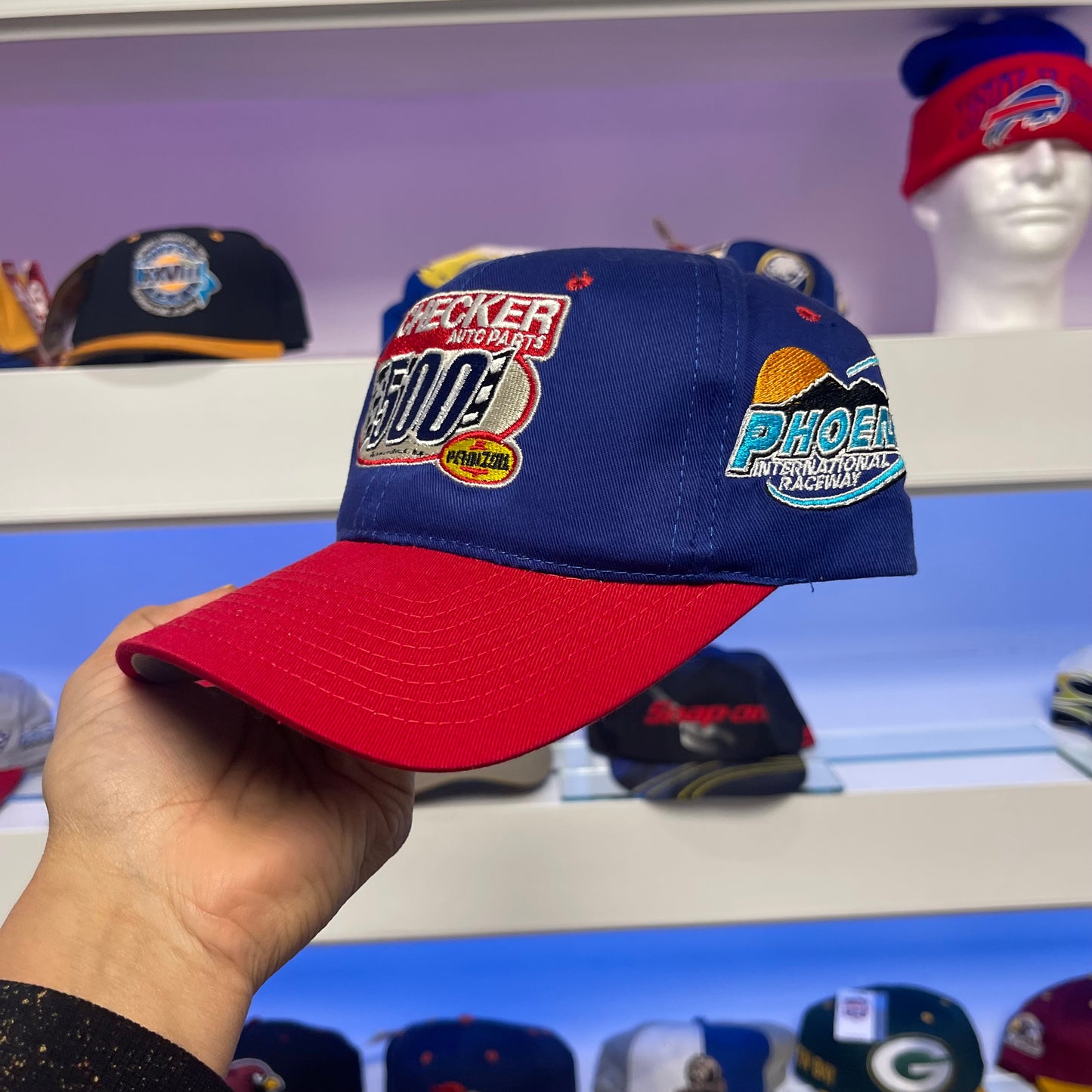 Vintage NASCAR Checker Auto Parts 500 Snap Back