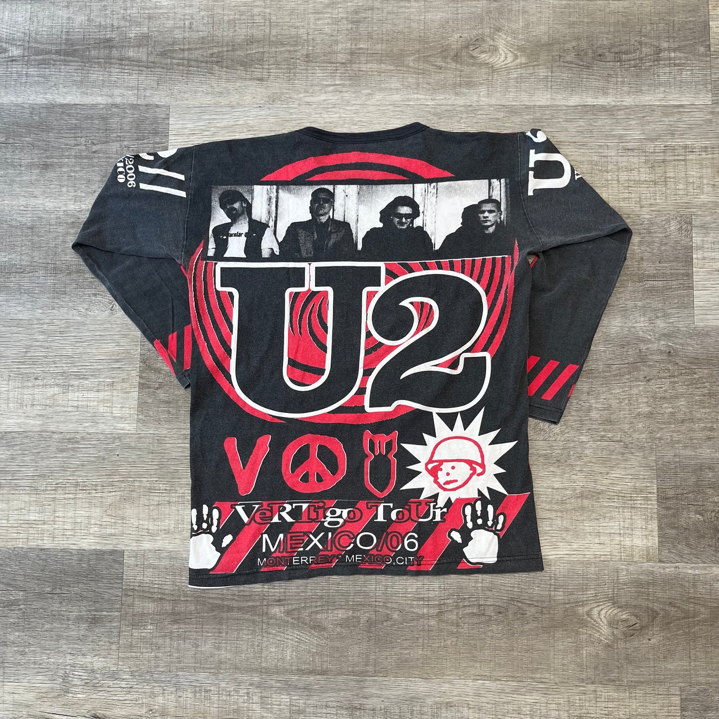 Vintage 2006 U2 Mexico Band Y2K Band T Shirt AOP Size Large