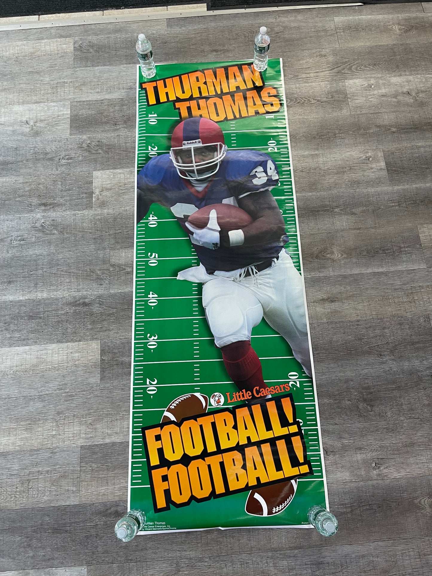 Vintage Thurman Thomas Buffalo Bills Little Caesars NFL Poster