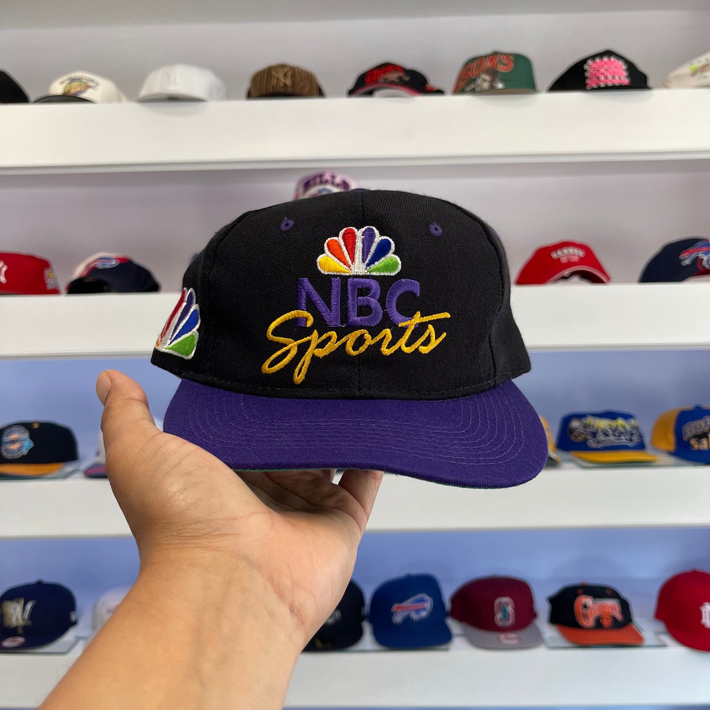 Vintage NBC News Sports Black Dome Specialties Snap Back