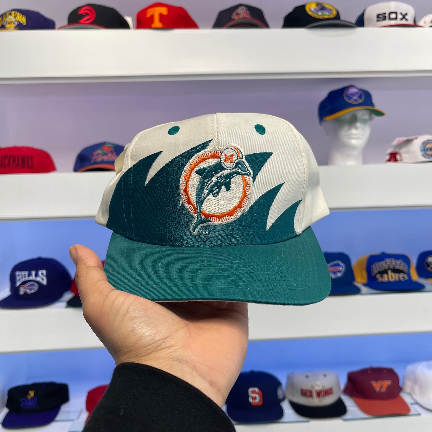 Vintage NFL Miami Dolphins Logo 7 Twill Snap Back