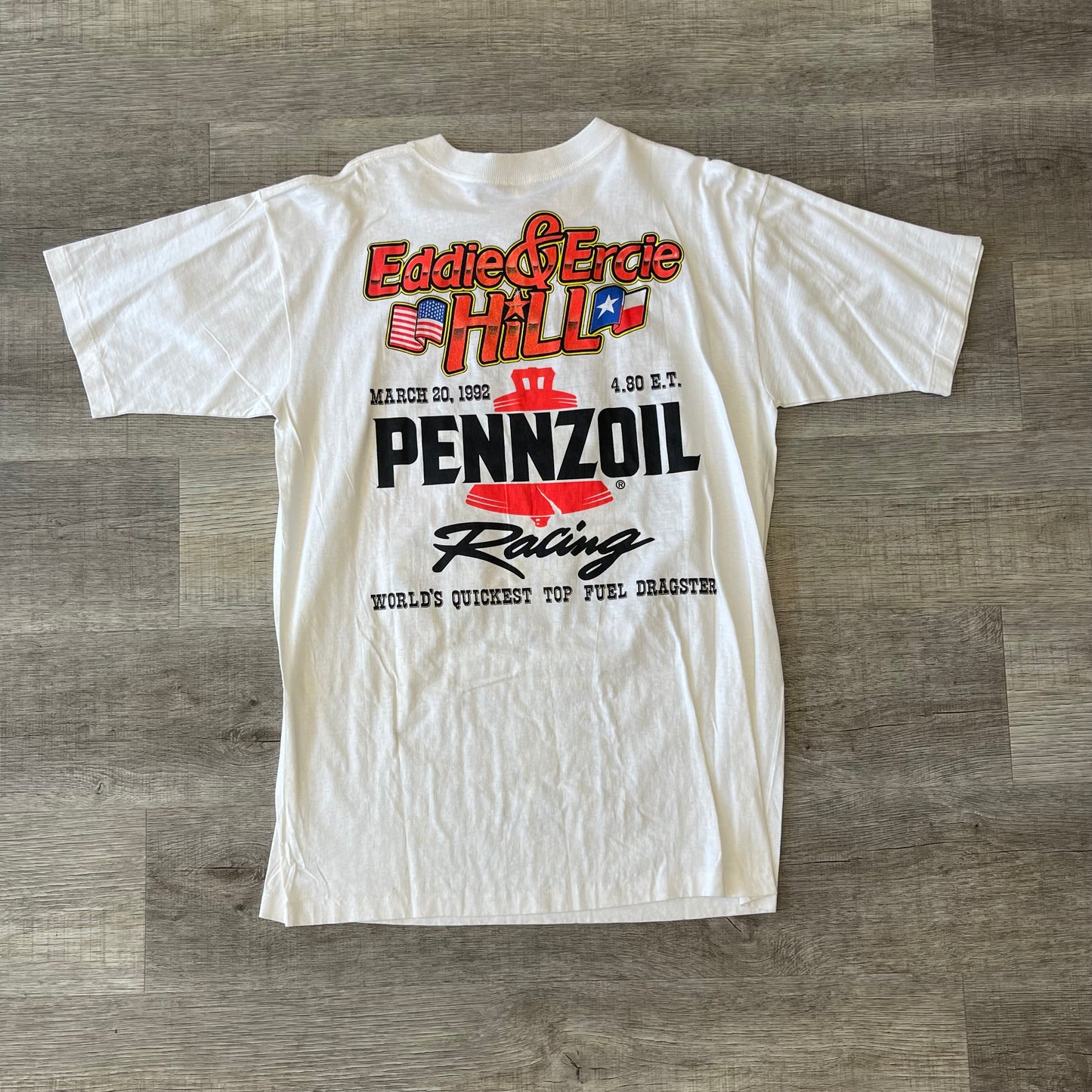 Vintage 1992 NASCAR Eddie & Ercie Hill T Shirt XL