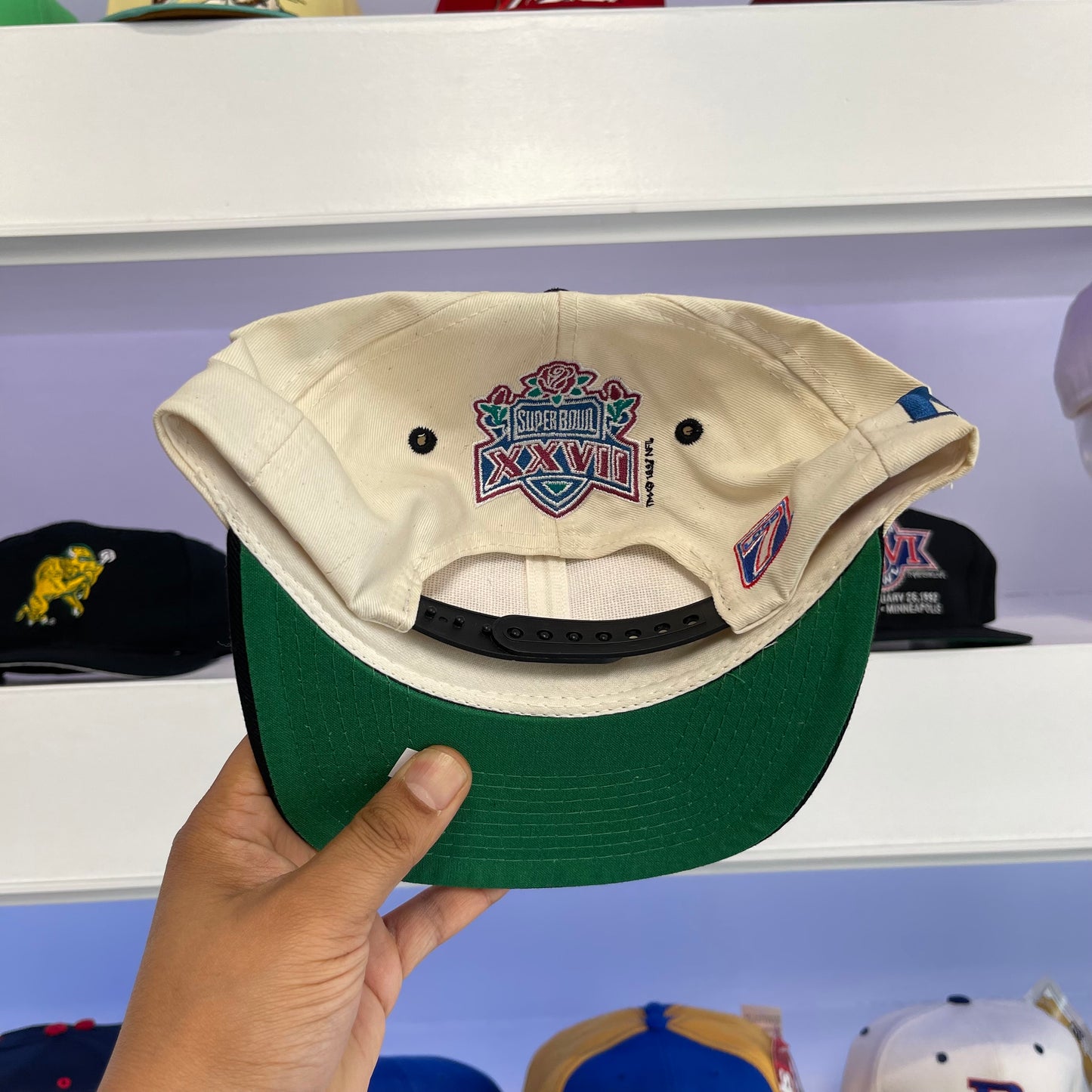 Vintage 1994 Dallas Cowboys Vs Buffalo Bills Super Bowl XXVIII Logo 7 Twill Snap Back New with Tags