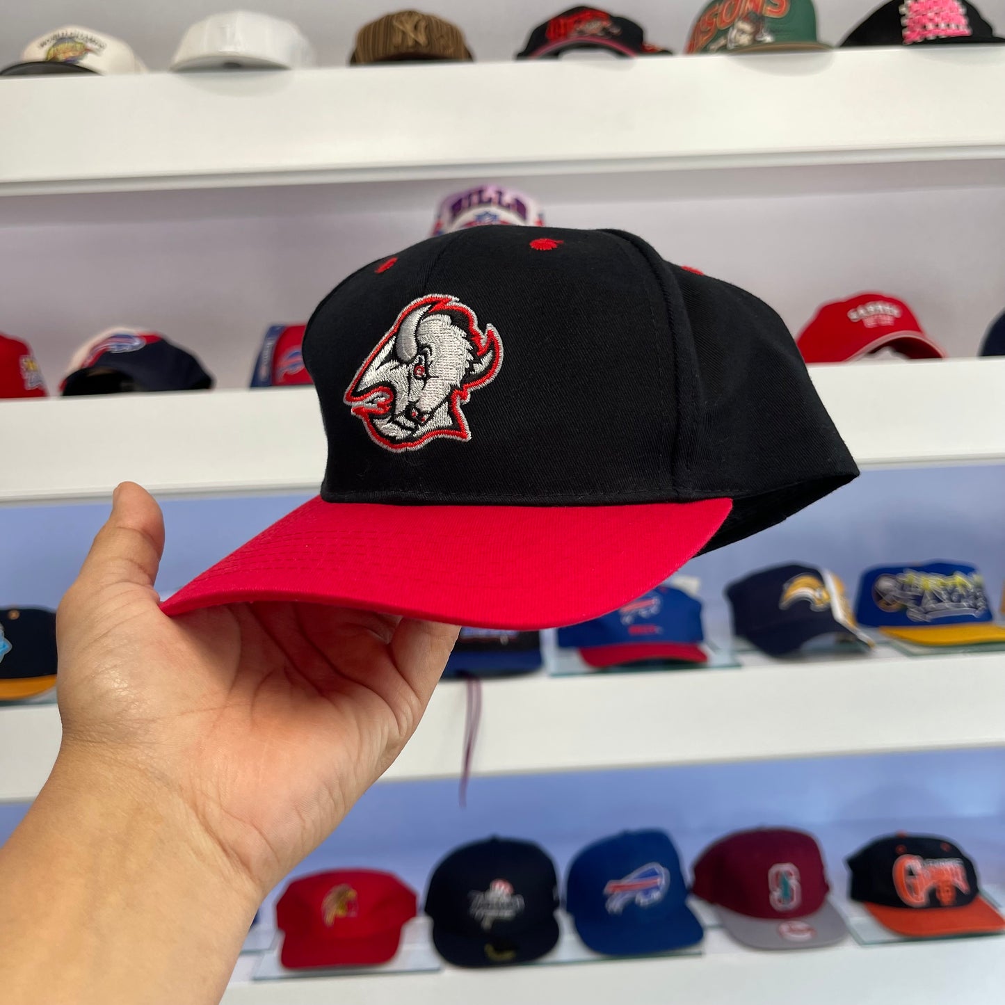Vintage NHL Buffalo Sabres Goat Head Snap Back