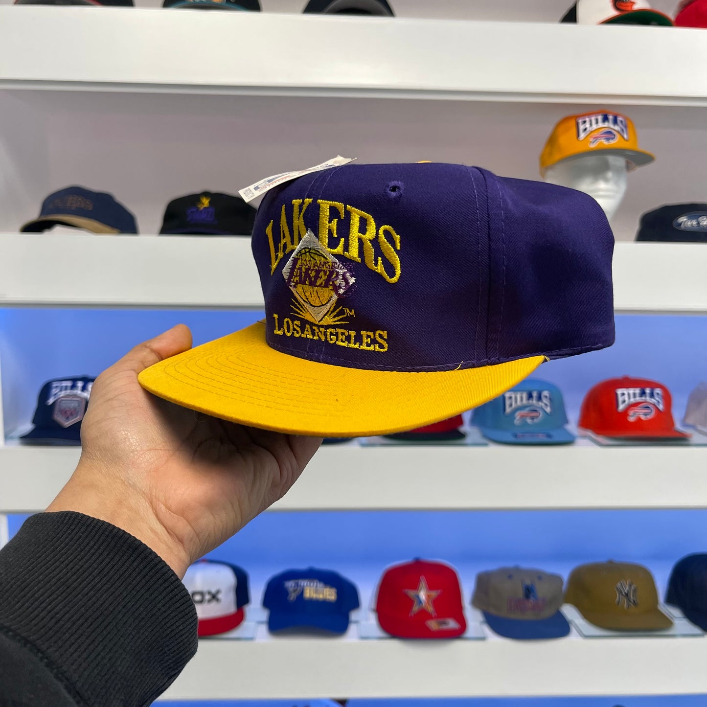 Vintage 1990s Los Angeles Lakers Twill Snap Back Dead Stock New