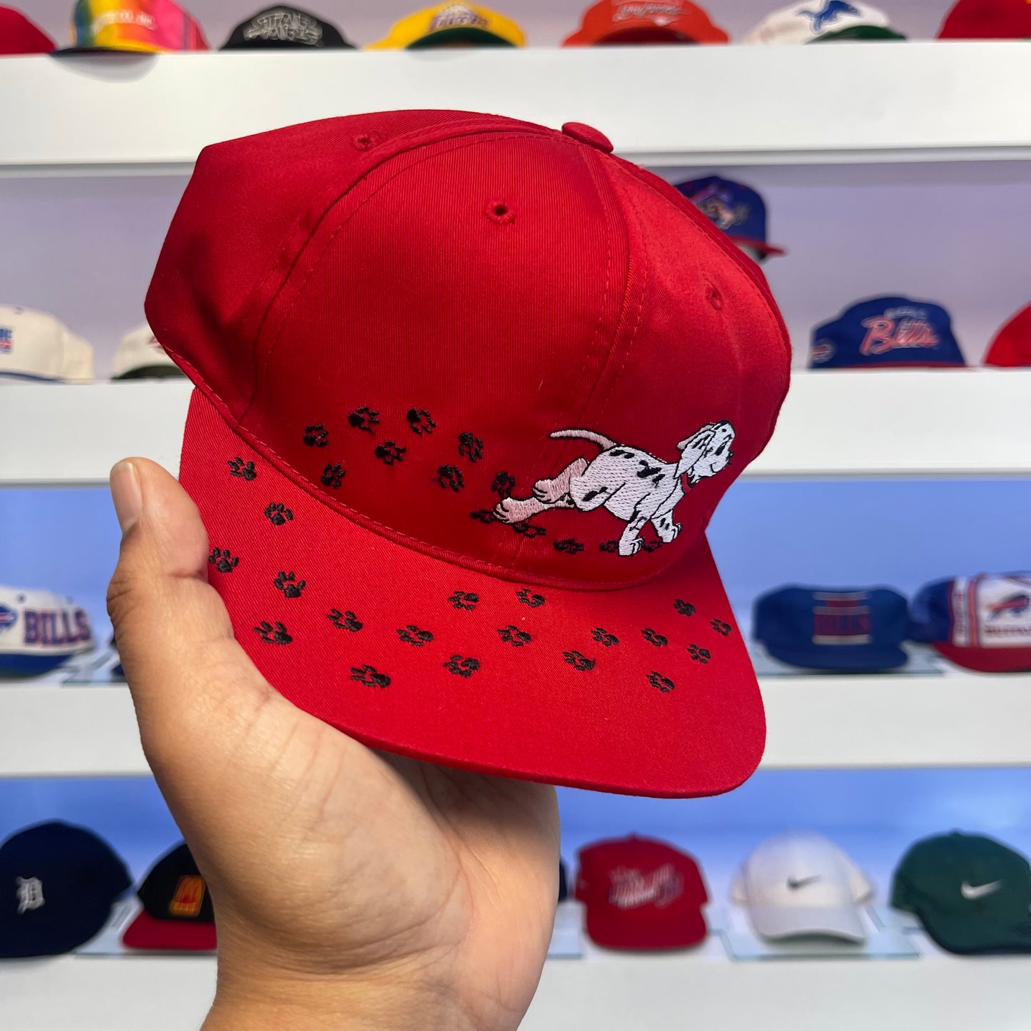 Vintage 1990s Dalmatian Red Twill Snap Back