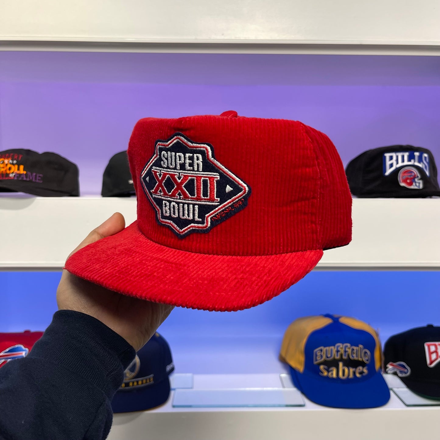 Vintage 1988 Super Bowl XXII New Era Corduroy Snap Back